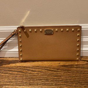 Michael Kors Studded Brown Clutch